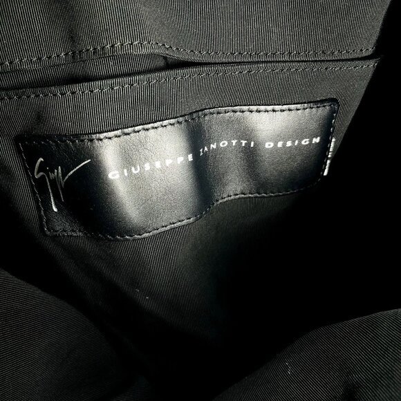 Giuseppe Zanotti Randy Technical Black + Silver Leather + Canvas Bag Backpack - Picture 10 of 16